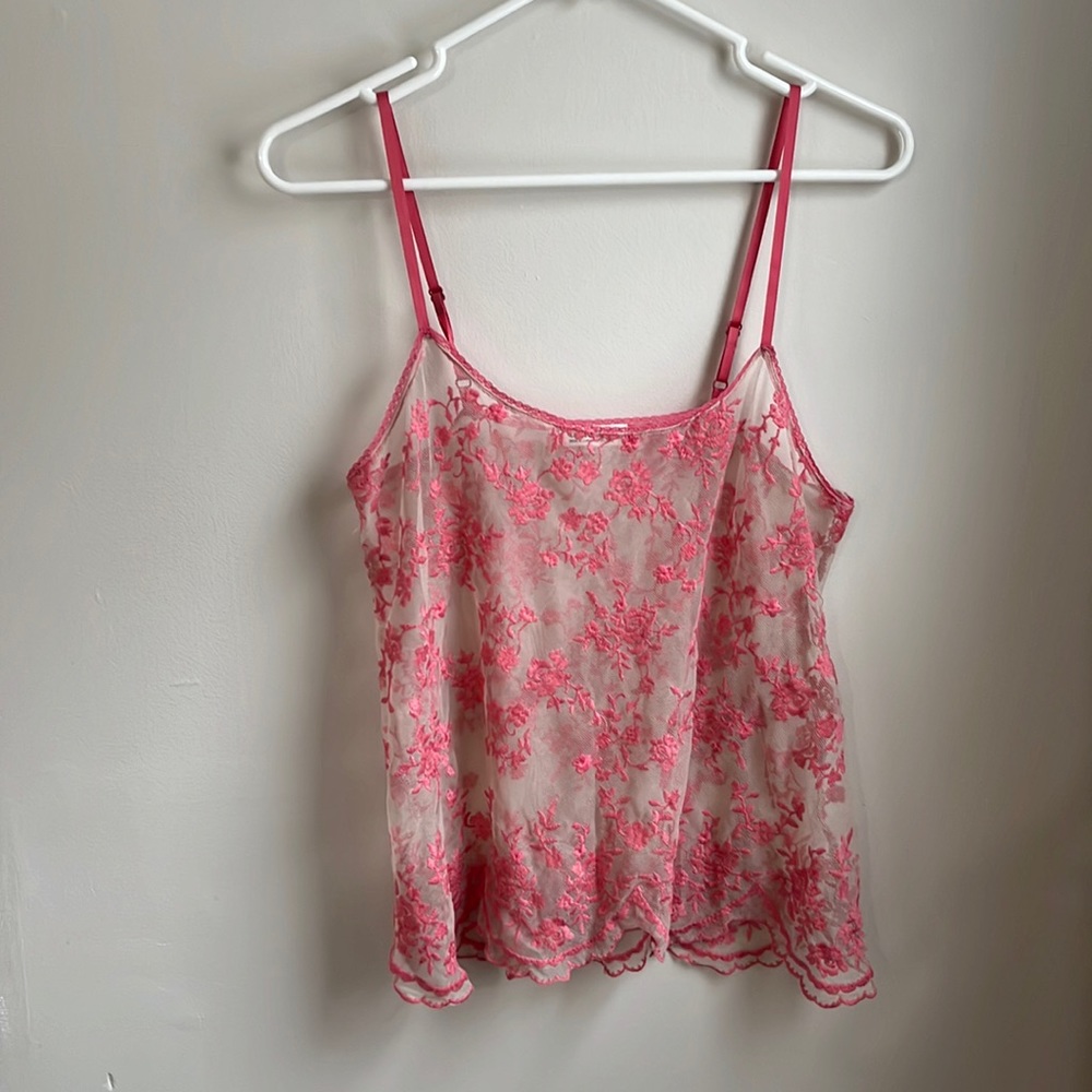 Embroidery mesh tank